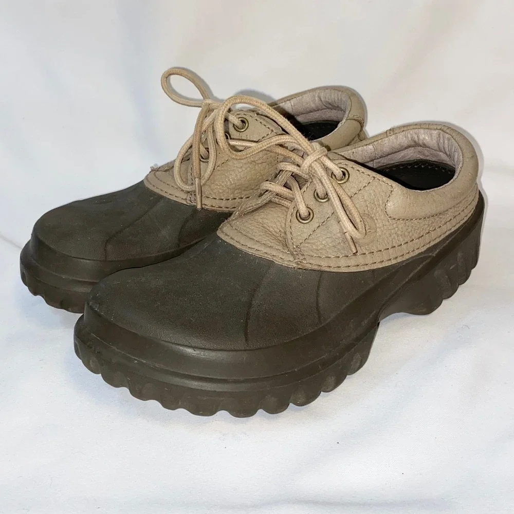 Crocs All Terrain Axle Duck Boots Leather Trim Waterproof‎ Islander M 8 W 9